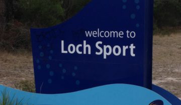Sign "welcome to Loch Sport'