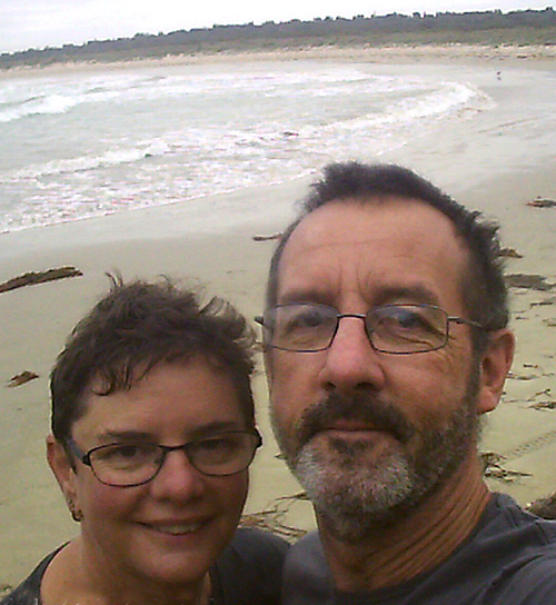 Chris and Jo on a beach