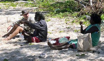 Picnic and story telling on Eight Mile Beach